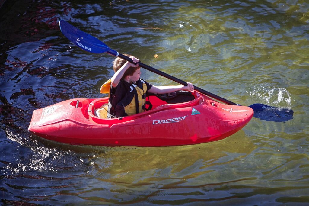 kayak river child canoe water